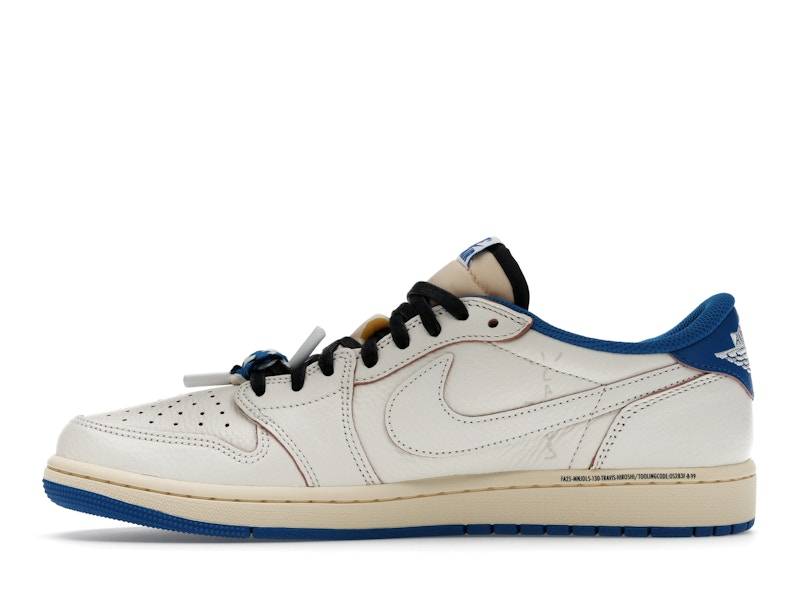 Jordan Air Jordan 1 Retro Low OG SP Fragment x Travis Scott -- Sail / Military Blue —  — view 3