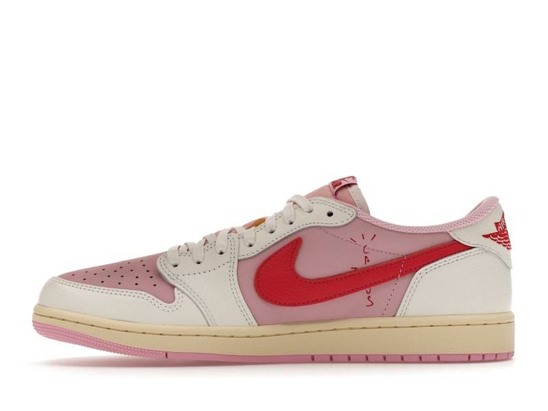 Jordan Air Jordan 1 Retro Low OG SP Travis Scott -- Sail / Tropical Pink —  — view 3