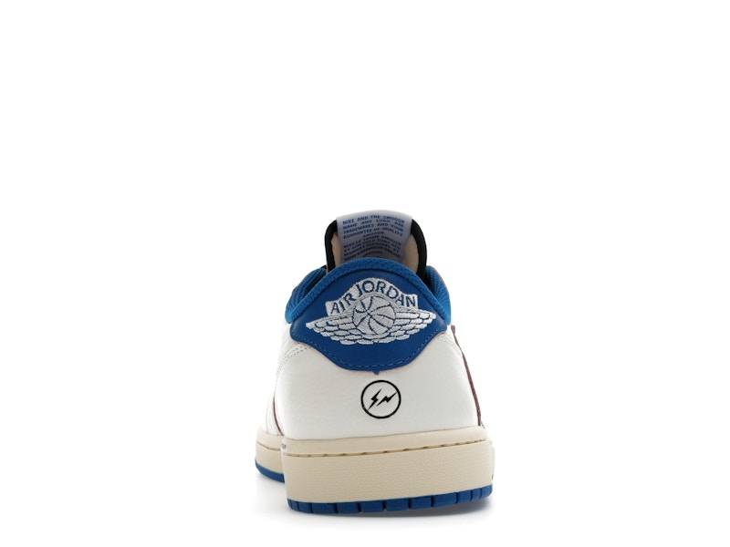 Jordan Air Jordan 1 Retro Low OG SP Fragment x Travis Scott -- Sail / Military Blue —  — view 4