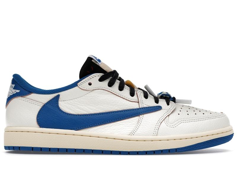 Jordan Air Jordan 1 Retro Low OG SP Fragment x Travis Scott -- Sail / Military Blue — Air Jordan 1 Retro Low OG SP Fragment x Travis Scott -- Sail / Military Blue